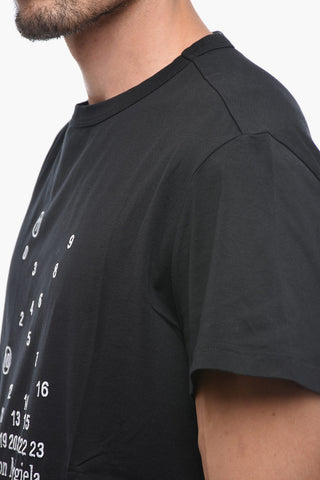 MM1 MM10 Solid Color Crew-neck T-Shirt with Embroidered Logo