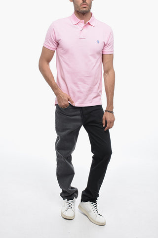 Polo in Cotone Piquet con Logo Ricamato