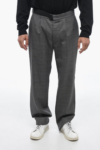 MM14 Virgin Wool Chinos Pants with District Check Motif