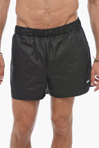 Solid Color Swim Shorts with 3 Pockets