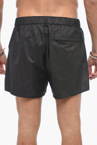 Solid Color Swim Shorts with 3 Pockets