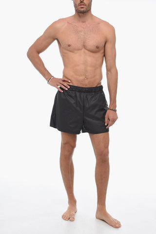 Solid Color Swim Shorts with 3 Pockets