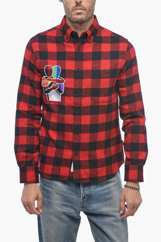 Buffalo Checked TROUT RUN Button Down Shirt with Embroidery