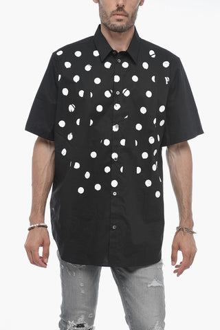 Short Sleeve Polka Dots Classic Collar Shirt