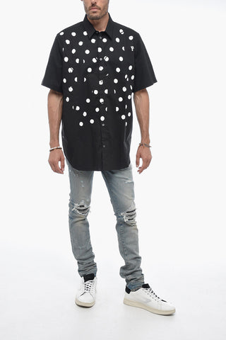 Short Sleeve Polka Dots Classic Collar Shirt