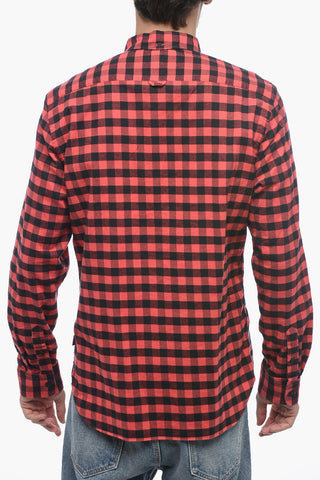 Cotton Flannel Button-down Shirt with Breast-pocket