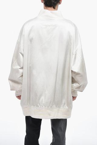 MM6 Bomber Oversized in Satin con Bottoni a Pressione