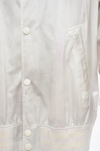 MM6 Satin Oversized Bomber Jacket with Snap Buttons