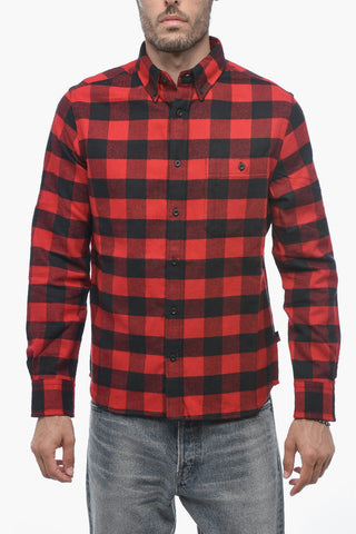 Buffalo Checked TROUT RUN Shirt with Button-Down Collar