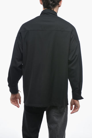 Twill Wool GIO Shirt with Snap Buttons