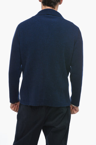 Knitted Blazer with Patch Pockets