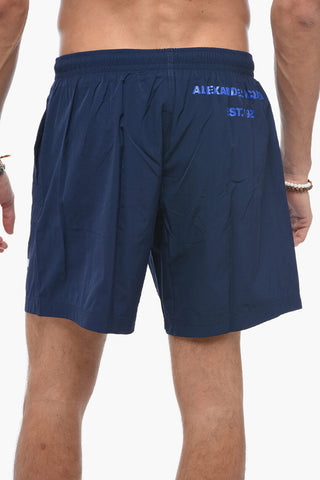 Logo Print Boxer Swimsuit