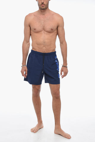 Logo Print Boxer Swimsuit