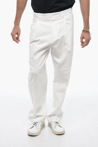 Pantaloni Chino a Vita Alta con Pince