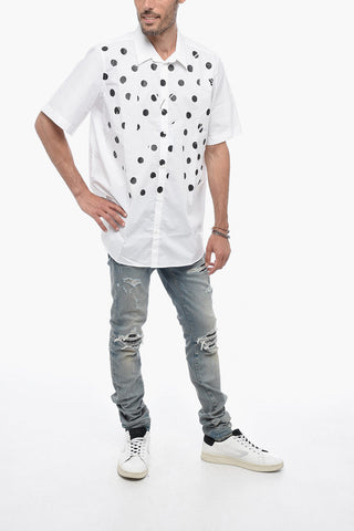 Short Sleeve Polka Dots Classic Collar Shirt