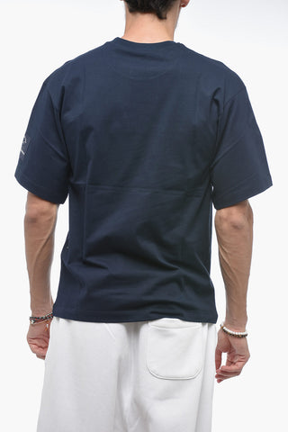 WHITE MOUNTAINEERING Solid Color Crew-neck T-Shirt with Printed Logo
