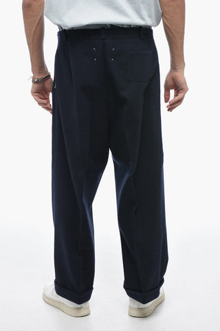 MM10 Single-pleated Wool Blend Chinos Pants
