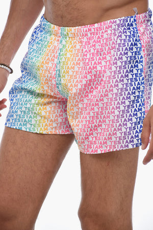 Costume da Bagno Boxer con Logo All-Over