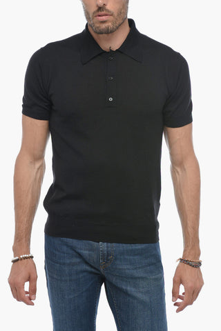 Polo A Maniche Corte In Misto Cashmere