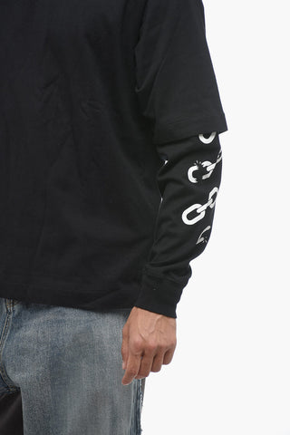 Double Layer Printed CHAIN Long Sleeved T-shirt