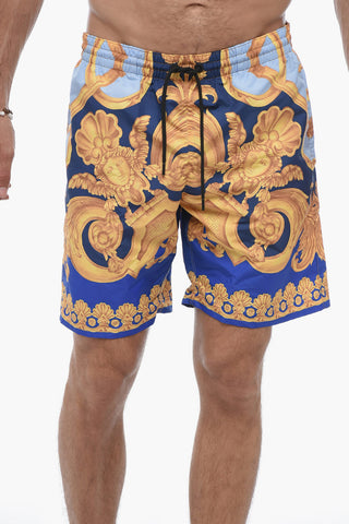 Costume da Bagno Boxer con Stampa Barocca