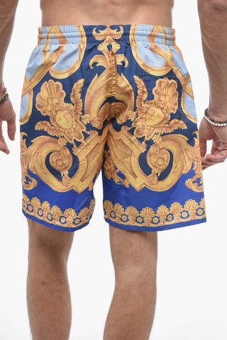 Costume da Bagno Boxer con Stampa Barocca