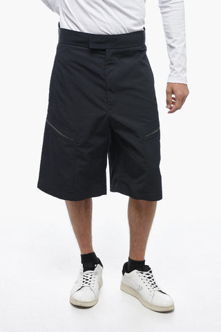 Nylon Cargo Shorts with Hidden Fastening