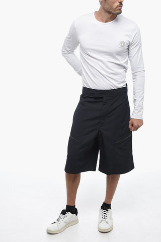 Nylon Cargo Shorts with Hidden Fastening