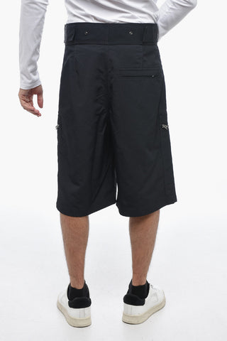 Nylon Cargo Shorts with Hidden Fastening