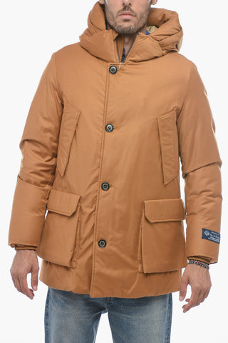 Virgin Wool Padded Parka with Flap Pockets