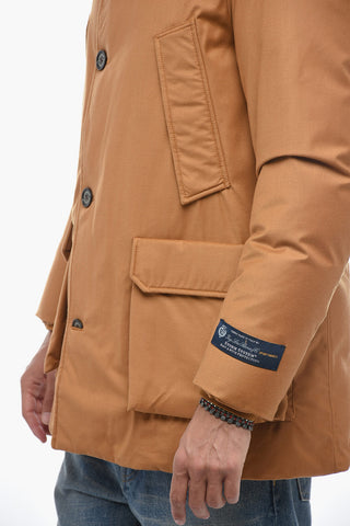 Virgin Wool Padded Parka with Flap Pockets