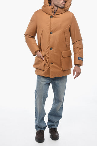 Virgin Wool Padded Parka with Flap Pockets