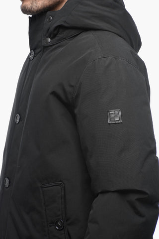 Cotton and Nylon SOUTH BAY Down Jacket with Removable Hood