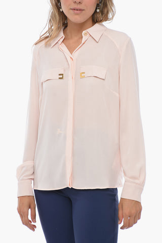 Chiffon DAILY Shirt with Jeweled Breast-pocket