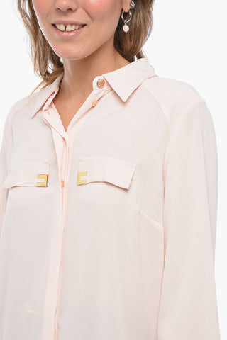 Chiffon DAILY Shirt with Jeweled Breast-pocket
