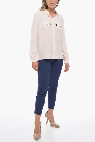 Chiffon DAILY Shirt with Jeweled Breast-pocket