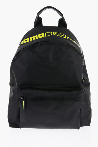 Nylon Backpack with Neon Printed Logo