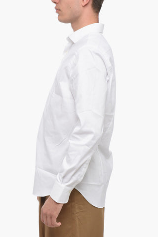 Spread Collar Popeline Cotton Shirt