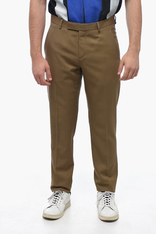 Virgin Wool Chinos Pants with Hidden Closure