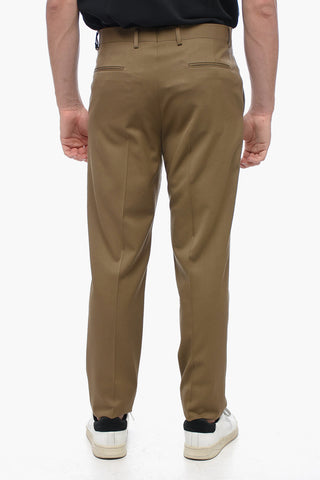 Virgin Wool Chinos Pants with Hidden Closure