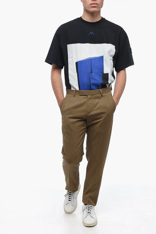 Virgin Wool Chinos Pants with Hidden Closure