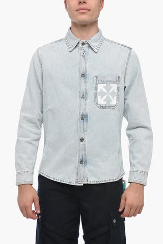 Giubbotto SINGLE ARROW in Denim con Stampa