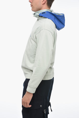 Brushed Cotton Sweatshirt With Removable Hood
