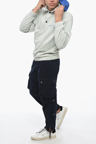 Brushed Cotton Sweatshirt With Removable Hood