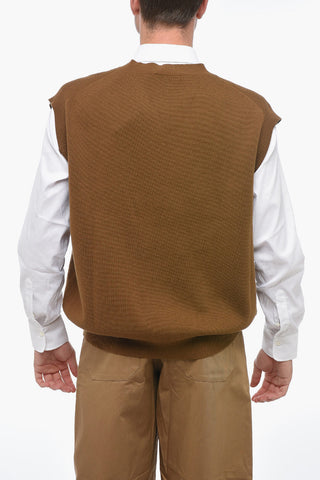 Wool-blended Oversized Vest with Pocket