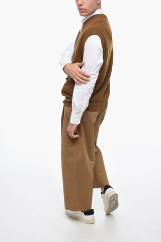 Wool-blended Oversized Vest with Pocket