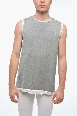Maglia Girocollo in Cotone Leggero senza Manica