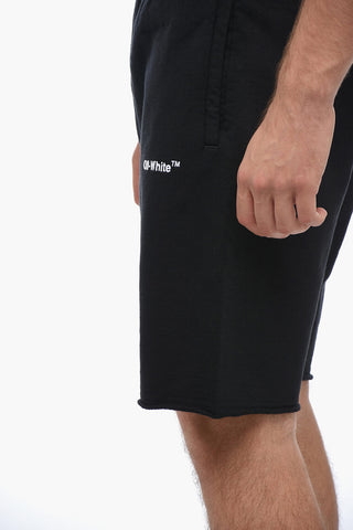 Jogger-Shorts Aus Gebürsteter Baumwolle Mit Gesticktem Logo