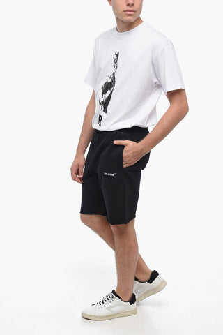 Jogger-Shorts Aus Gebürsteter Baumwolle Mit Gesticktem Logo