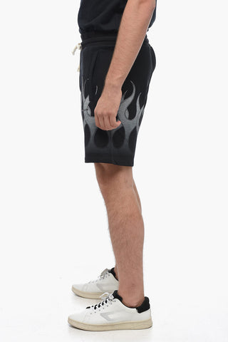 Flame Print Jogger Shorts